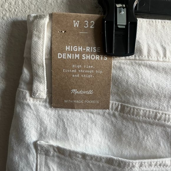 NWT Madewell High-Rise Denim Shorts in Tile White Size 32 - Picture 10 of 13